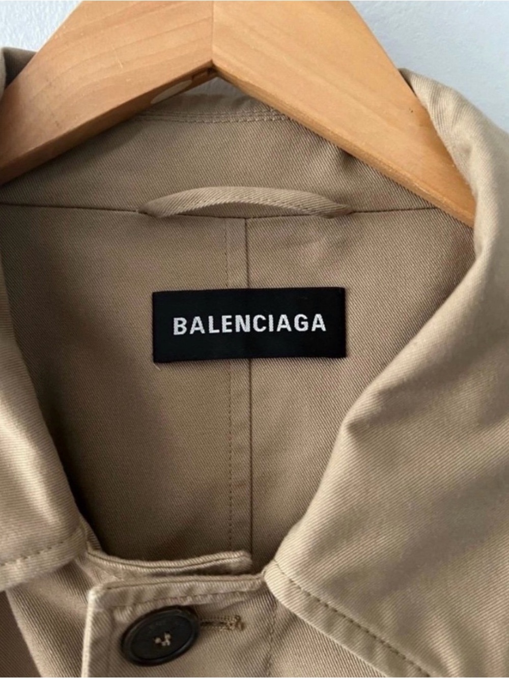 Balenciaga Men’s Tan Trench Coat